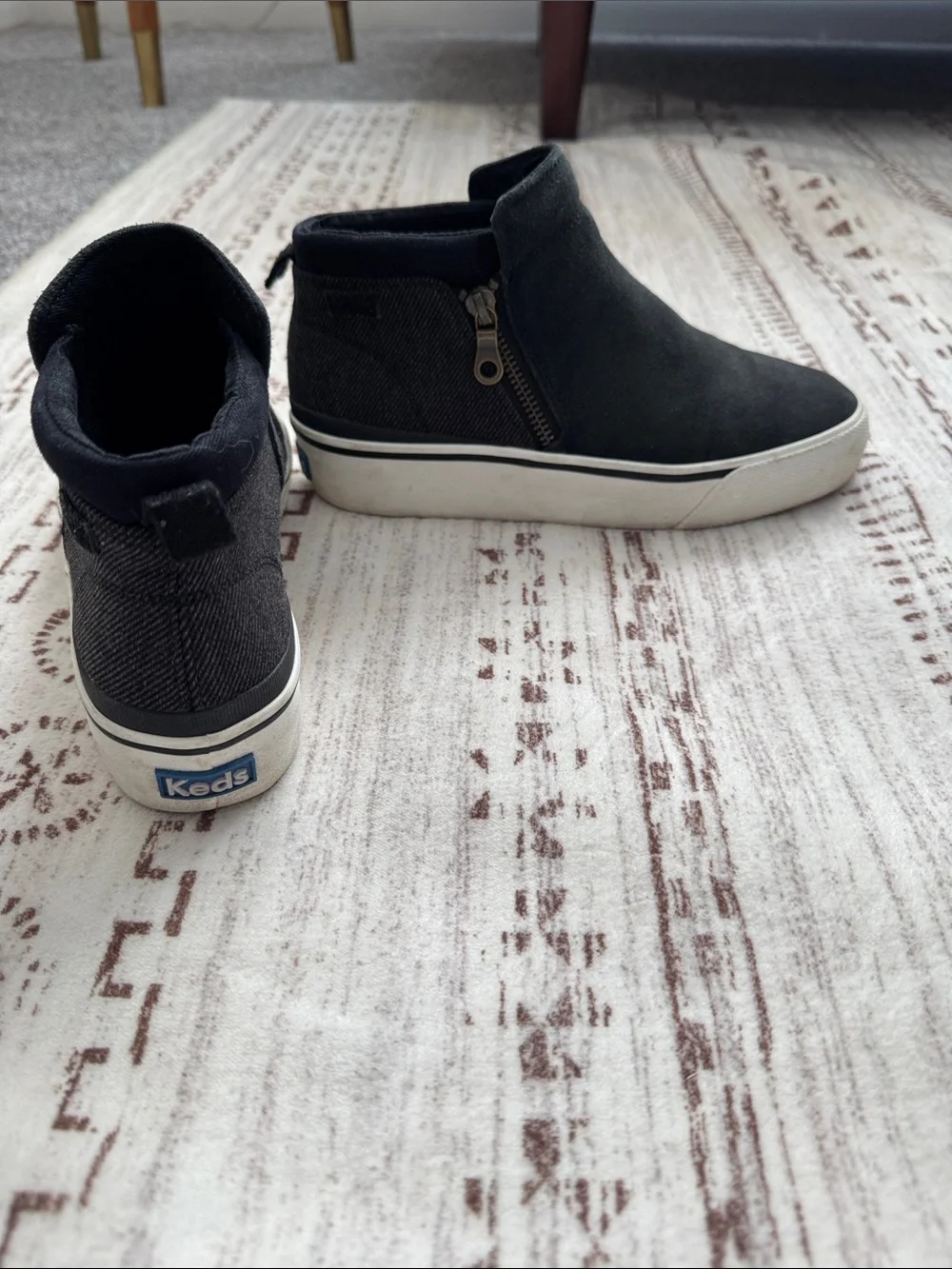 Keds Black High-Top Suede Platform Sneakers